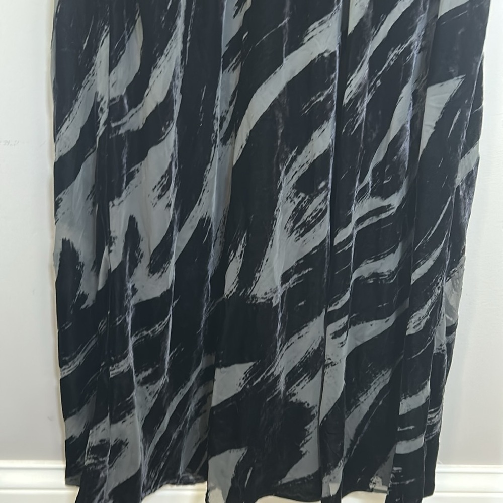 Anthropologie Cowl Neck Slip Dress Midi Black Velvet Burnout Lace Sz 3X NEW - Picture 11 of 14